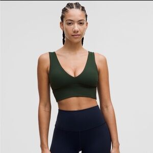 lululemon V-Neck Light Support C/D Sports Bra - Rainforest Green